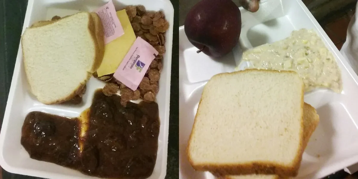 guess which one is prison food and which is school food